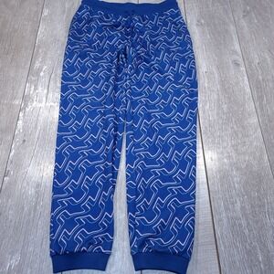J.Lindeberg Callum Print Pant Mens Large Blue Geometric Bridge Logo Joggers